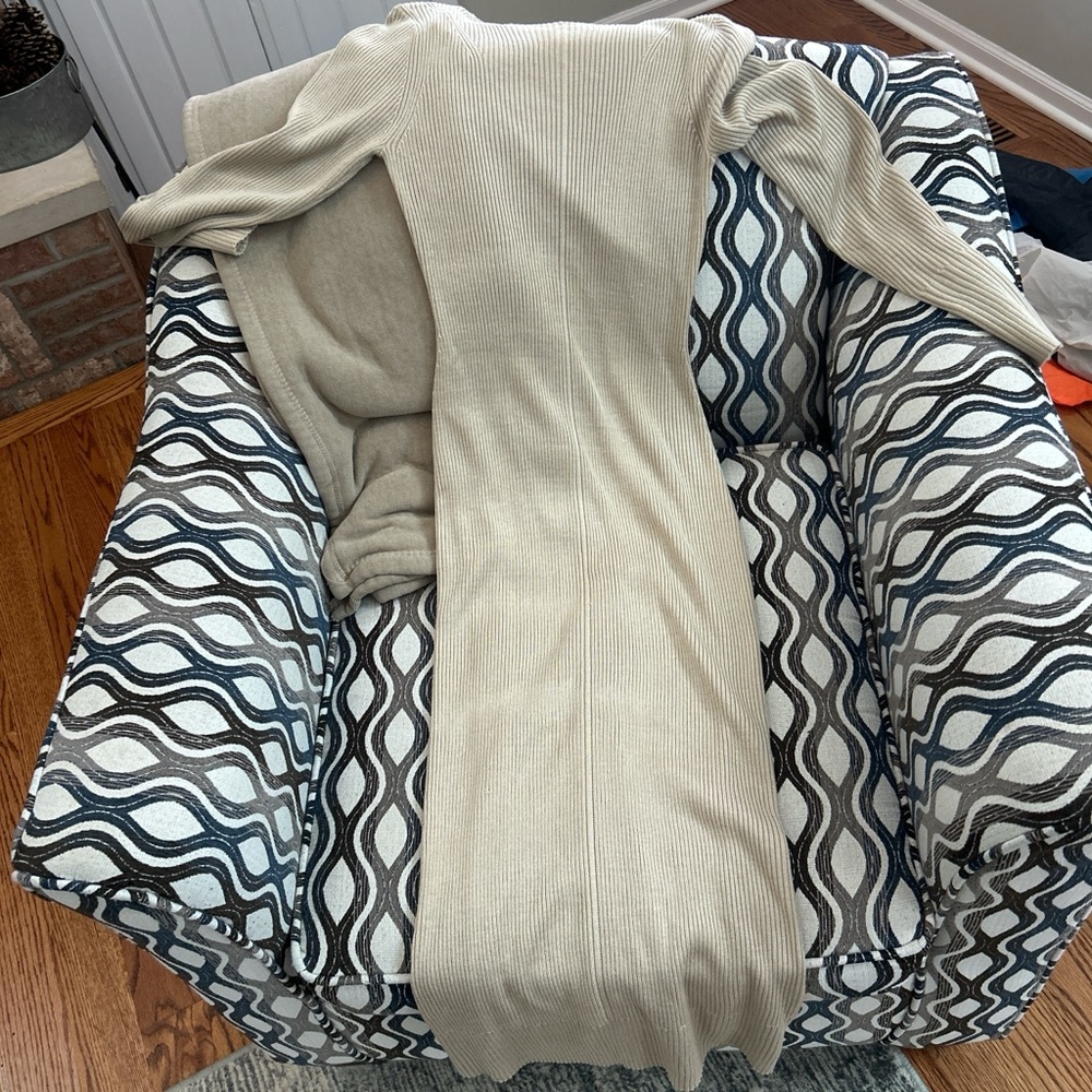 Elegant Long Sleeve Cream Dress